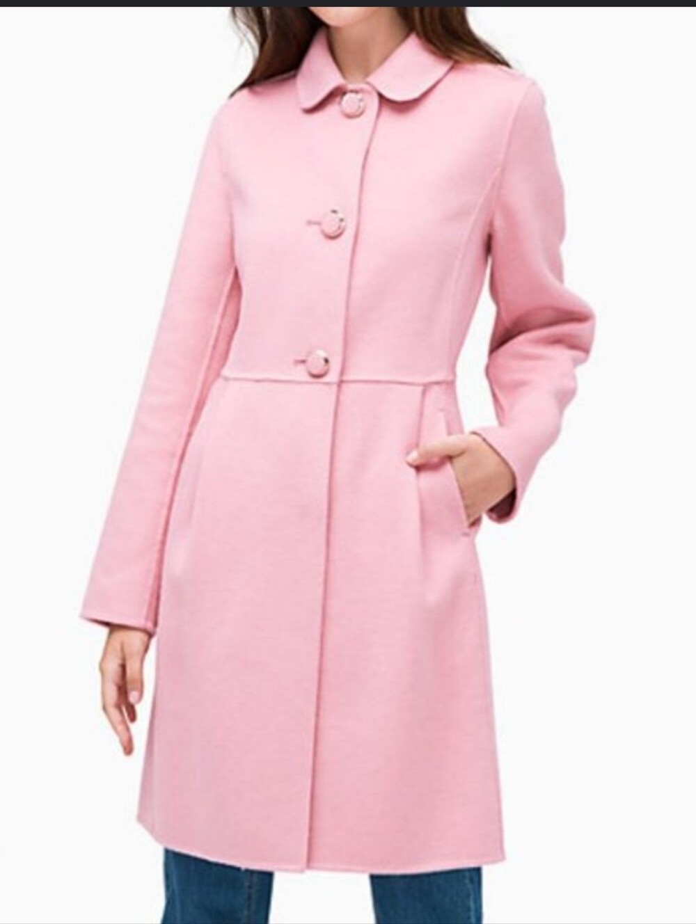 Kate Spade ♠️ -Pink Wool Coat GC -Medium💕 Authentic